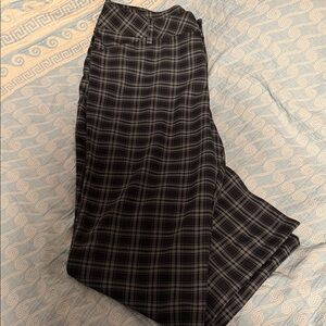 Lee Black and Gray Wrinkle Free Plaid Pants